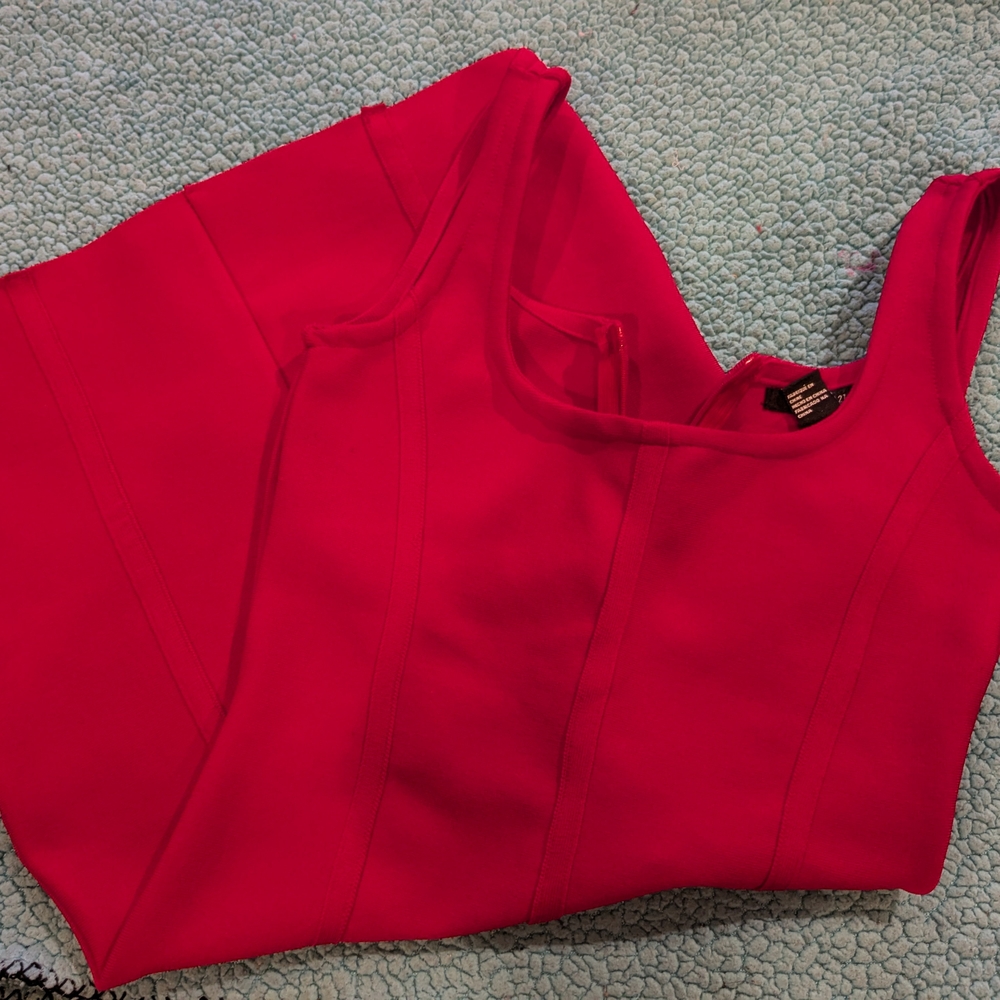 Vibrant Red Sleeveless Dress